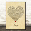 Pink Try Vintage Heart Song Lyric Music Print