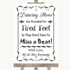Black & White Dancing Shoes Flip-Flop Tired Feet Personalized Wedding Sign Black & White Dancing Shoes Flip-Flop Tired Feet Personalized Wedding Sign