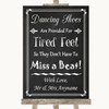 Chalk Style Dancing Shoes Flip-Flop Tired Feet Personalized Wedding Sign