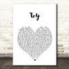 Pink Try White Heart Song Lyric Music Print