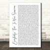 Baz Luhrmann Everybody's Free To Wear Sunscreen White Script Song Lyric Music Print