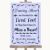 Lilac Dancing Shoes Flip-Flop Tired Feet Personalized Wedding Sign