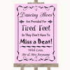 Pink Dancing Shoes Flip-Flop Tired Feet Personalized Wedding Sign