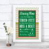 Red & Green Winter Dancing Shoes Flip-Flop Tired Feet Personalized Wedding Sign