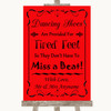 Red Dancing Shoes Flip-Flop Tired Feet Personalized Wedding Sign