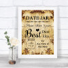 Autumn Vintage Date Jar Guestbook Personalized Wedding Sign