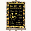 Black & Gold Damask Date Jar Guestbook Personalized Wedding Sign