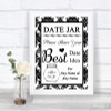 Black & White Damask Date Jar Guestbook Personalized Wedding Sign