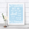 Blue Burlap & Lace Date Jar Guestbook Personalized Wedding Sign