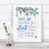 Blue Rustic Wood Date Jar Guestbook Personalized Wedding Sign