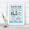 Blue Shabby Chic Date Jar Guestbook Personalized Wedding Sign