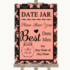 Coral Damask Date Jar Guestbook Personalized Wedding Sign