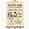 Cream Roses Date Jar Guestbook Personalized Wedding Sign