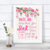 Pink Rustic Wood Date Jar Guestbook Personalized Wedding Sign