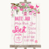 Pink Rustic Wood Date Jar Guestbook Personalized Wedding Sign