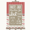 Red & Grey Winter Date Jar Guestbook Personalized Wedding Sign