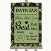 Sage Green Damask Date Jar Guestbook Personalized Wedding Sign