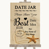 Sandy Beach Date Jar Guestbook Personalized Wedding Sign