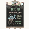 Shabby Chic Chalk Date Jar Guestbook Personalized Wedding Sign