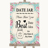 Vintage Shabby Chic Rose Date Jar Guestbook Personalized Wedding Sign