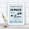 Blue Shabby Chic Don't Be Blinded Sunglasses Personalized Wedding Sign
