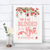 Coral Rustic Wood Don't Be Blinded Sunglasses Personalized Wedding Sign