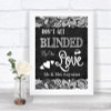 Dark Grey Burlap & Lace Don't Be Blinded Sunglasses Personalized Wedding Sign