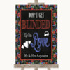 Floral Chalk Don't Be Blinded Sunglasses Personalized Wedding Sign