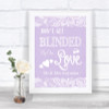 Lilac Burlap & Lace Don't Be Blinded Sunglasses Personalized Wedding Sign