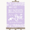 Lilac Burlap & Lace Don't Be Blinded Sunglasses Personalized Wedding Sign