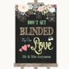 Shabby Chic Chalk Don't Be Blinded Sunglasses Personalized Wedding Sign