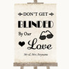 Shabby Chic Ivory Don't Be Blinded Sunglasses Personalized Wedding Sign