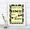 Yellow Damask Don't Be Blinded Sunglasses Personalized Wedding Sign