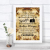 Autumn Vintage Don't Post Photos Facebook Personalized Wedding Sign
