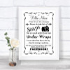 Black & White Don't Post Photos Facebook Personalized Wedding Sign