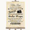 Cream Roses Don't Post Photos Facebook Personalized Wedding Sign