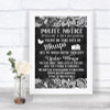 Dark Grey Burlap & Lace Don't Post Photos Facebook Personalized Wedding Sign