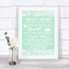 Green Burlap & Lace Don't Post Photos Facebook Personalized Wedding Sign