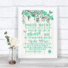 Green Rustic Wood Don't Post Photos Facebook Personalized Wedding Sign