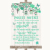 Green Rustic Wood Don't Post Photos Facebook Personalized Wedding Sign