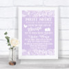 Lilac Burlap & Lace Don't Post Photos Facebook Personalized Wedding Sign