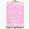 Pink Burlap & Lace Don't Post Photos Facebook Personalized Wedding Sign