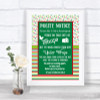 Red & Green Winter Don't Post Photos Facebook Personalized Wedding Sign
