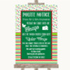 Red & Green Winter Don't Post Photos Facebook Personalized Wedding Sign