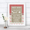 Red & Grey Winter Don't Post Photos Facebook Personalized Wedding Sign