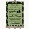 Sage Green Damask Don't Post Photos Facebook Personalized Wedding Sign