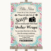 Vintage Shabby Chic Rose Don't Post Photos Facebook Personalized Wedding Sign