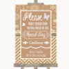 Brown Winter Don't Post Photos Online Social Media Personalized Wedding Sign