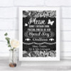 Dark Grey Burlap & Lace Don't Post Photos Online Social Media Wedding Sign