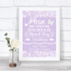 Lilac Burlap & Lace Don't Post Photos Online Social Media Wedding Sign